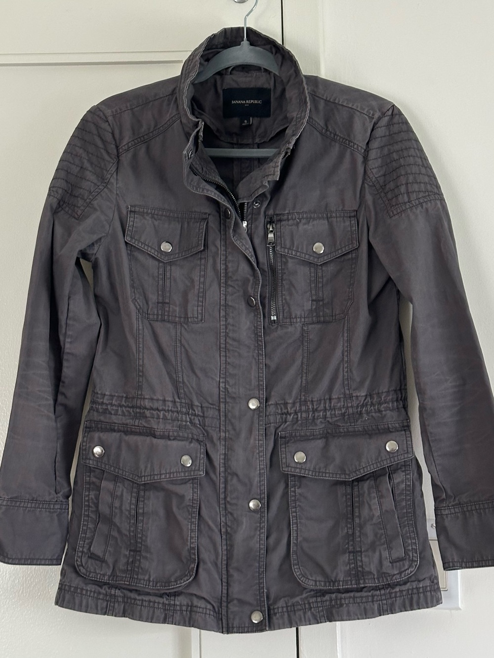 Banana Republic Utility Field Jacket Indie Grey Cotton Size S